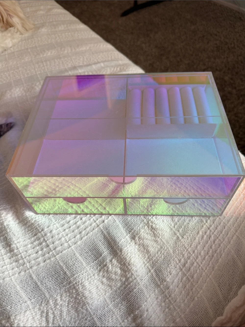 Iridescent Acrylic 3-Drawer Jewelry Organizer